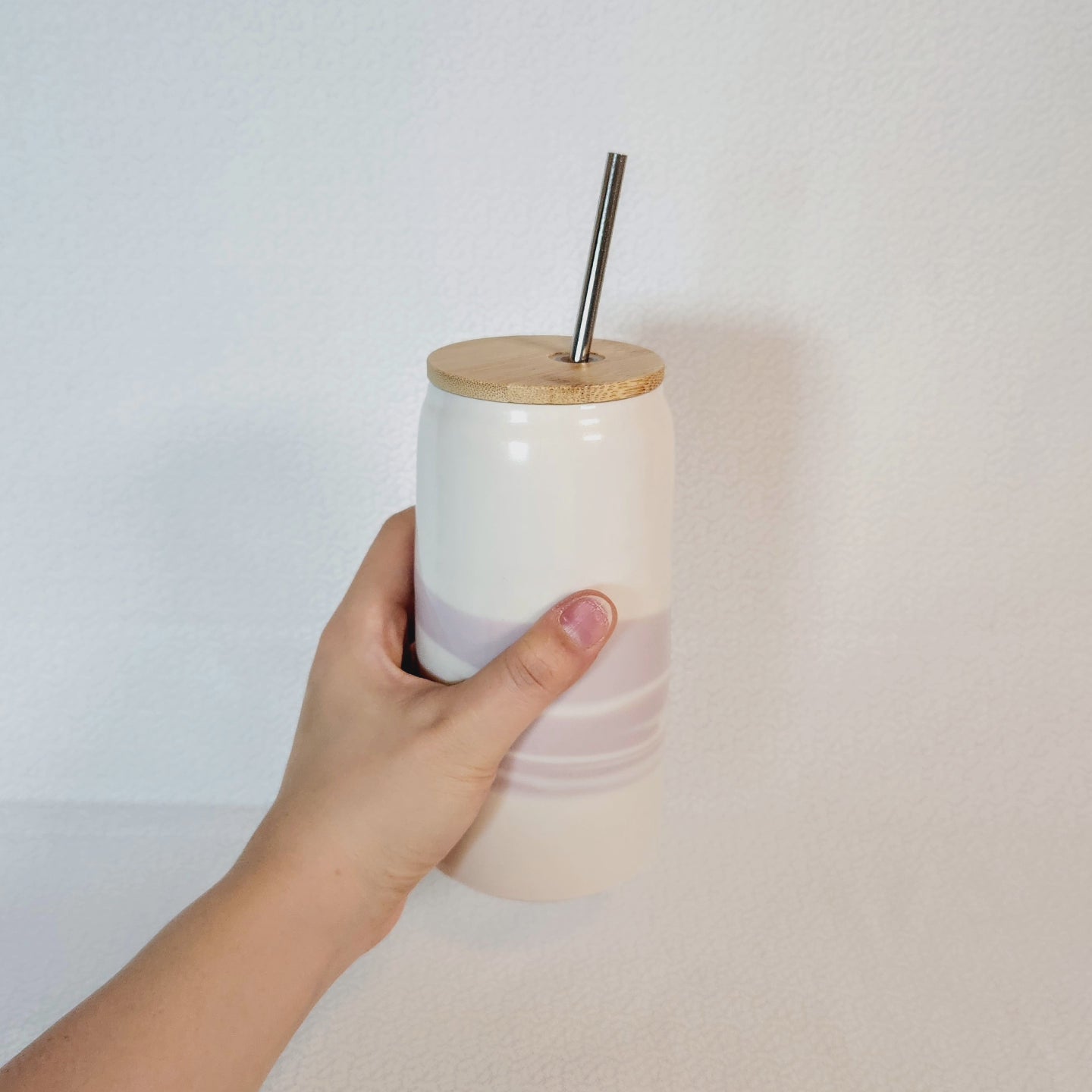 Tumbler with bamboo lid