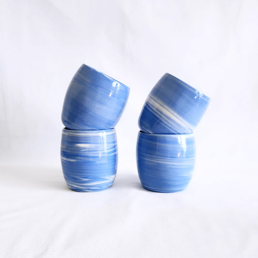 Blue marbled cup